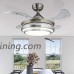 Fandian 42Inch Modern Ceiling Light with Fans Remote Control Retractable Blades for Living Room Bedroom Restaurant  Silver Color with Silent Motor (42In-1) - B07DXQR69F